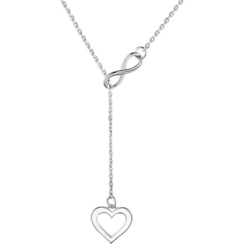 Infinite Heart Necklace - 925 Sterling Silver Heart Necklace